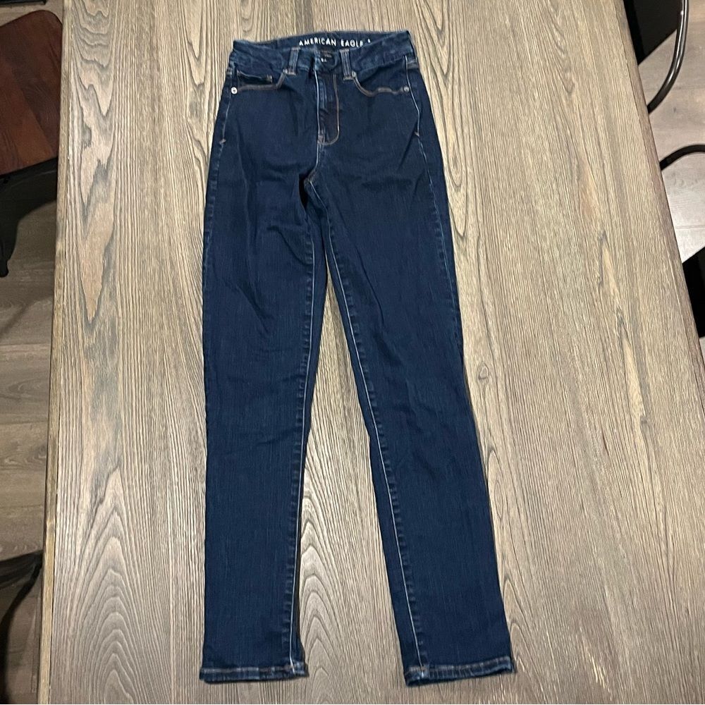 American Eagle Outfitters Womens Blue Nest Lovel Stretch Skinny Jeans Size 2